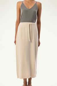 Wool-Cashmere Drawstring Maxi Skirt - SOLOVA MOVE