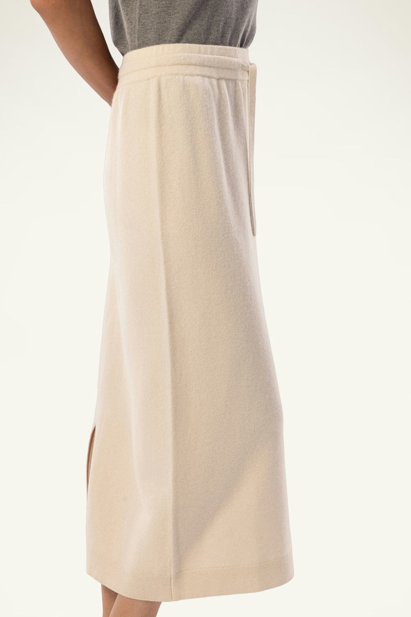 Wool-Cashmere Drawstring Maxi Skirt - SOLOVA MOVE