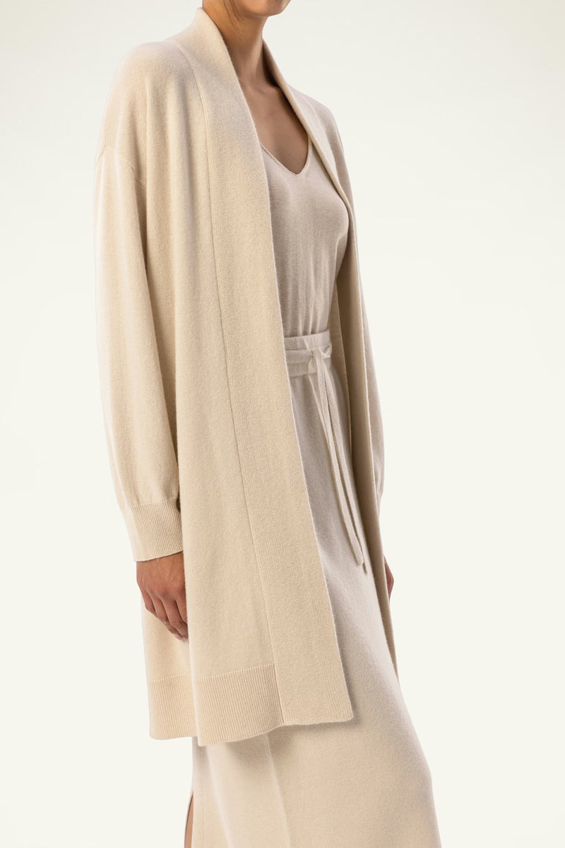 Wool-Cashmere Longline Open Cardigan - SOLOVA MOVE