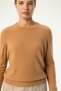 Daily 100% Cashmere Women's Crew Neck Sweater-Camel - SOLOVA MOVE