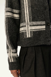 Daily Windowpane V-Neck Cardigan - SOLOVA MOVE