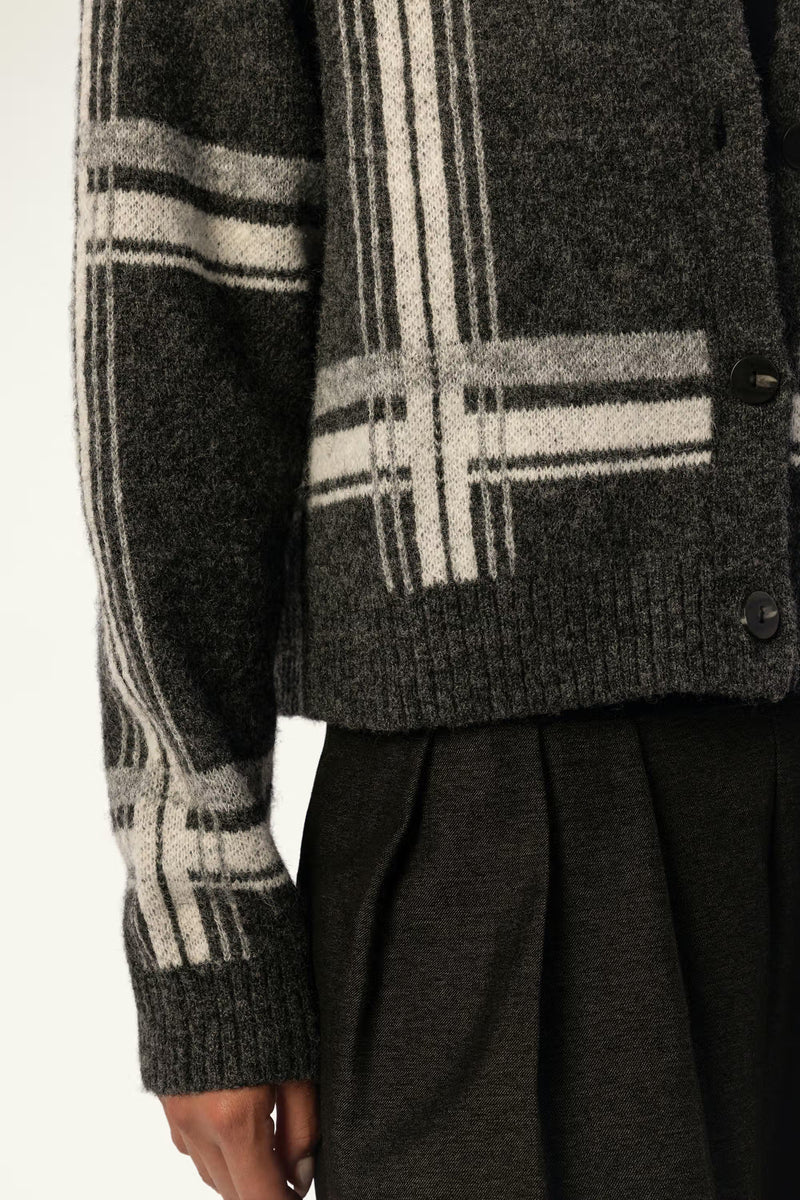 Daily Windowpane V-Neck Cardigan - SOLOVA MOVE