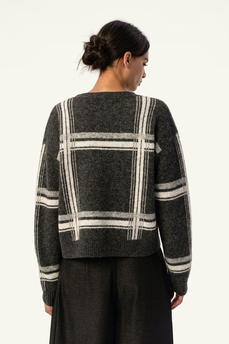 Daily Windowpane V-Neck Cardigan - SOLOVA MOVE