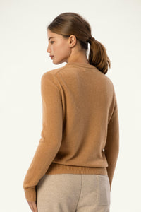 Daily 100% Cashmere Women's Crew Neck Sweater-Camel - SOLOVA MOVE
