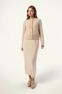 Jane Cashmere Cable Cardigan - SOLOVA MOVE