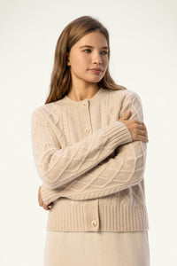 Jane Cashmere Cable Cardigan - SOLOVA MOVE