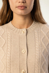 Jane Cashmere Cable Cardigan - SOLOVA MOVE
