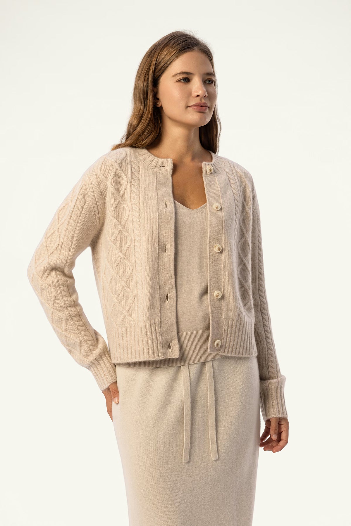 Jane Cashmere Cable Cardigan - SOLOVA MOVE