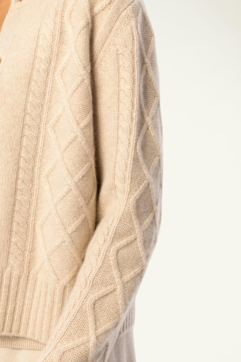 Jane Cashmere Cable Cardigan - SOLOVA MOVE