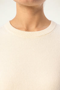 Daily Women's Cashmere Crewneck — White - SOLOVA MOVE