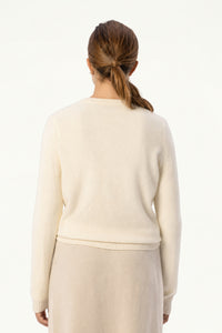 Daily Women's Cashmere Crewneck — White - SOLOVA MOVE