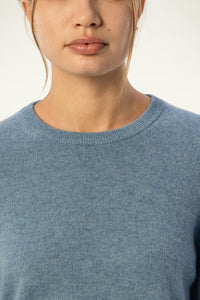 Daily 100% Cashmere Women's Crew Neck Sweater-Dusty Blue - SOLOVA MOVE