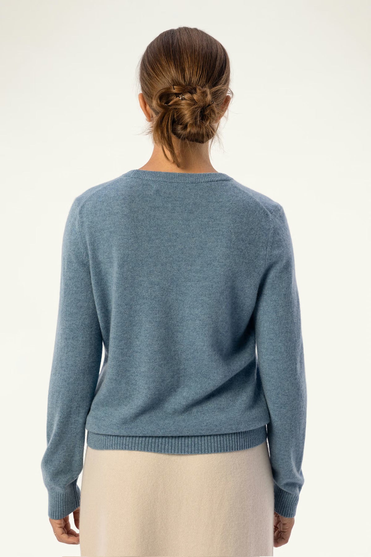 Daily 100% Cashmere Women's Crew Neck Sweater-Dusty Blue - SOLOVA MOVE