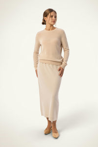 Daily Women's Cashmere Crewneck — White - SOLOVA MOVE