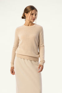 Daily Women's Cashmere Crewneck — White - SOLOVA MOVE