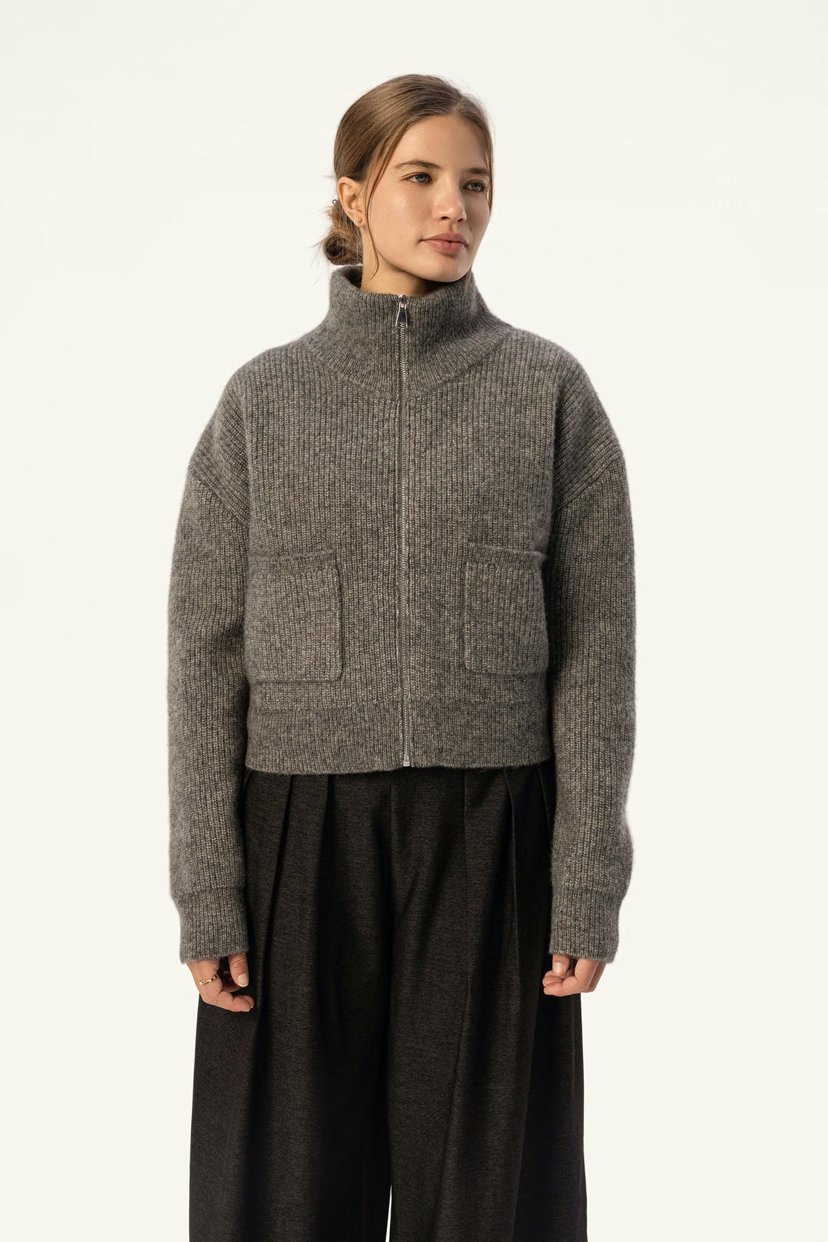 Elena Alpaca-Blend Zip-Front Cardigan - SOLOVA MOVE