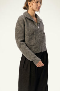 Elena Alpaca-Blend Zip-Front Cardigan - SOLOVA MOVE