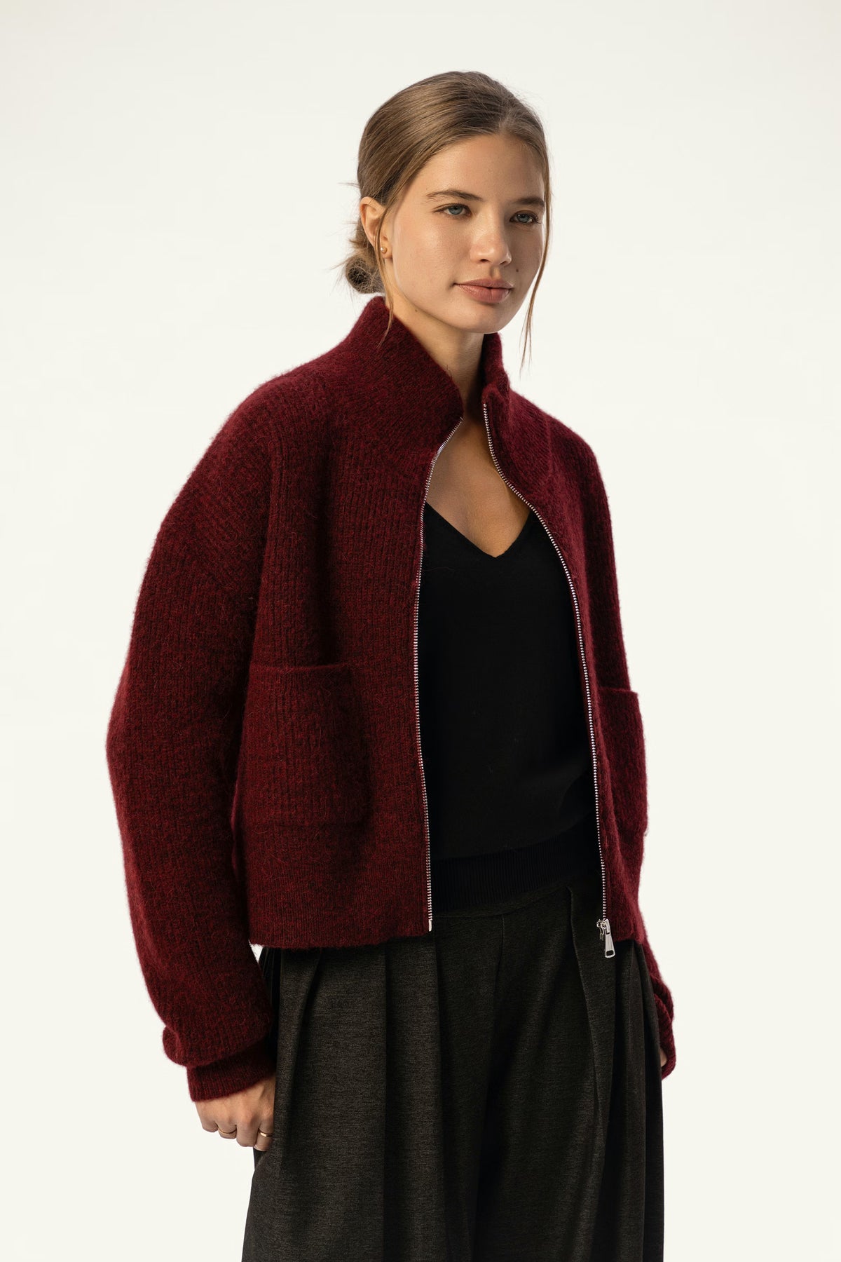 Elena Alpaca-Blend Zip-Front Cardigan - SOLOVA MOVE
