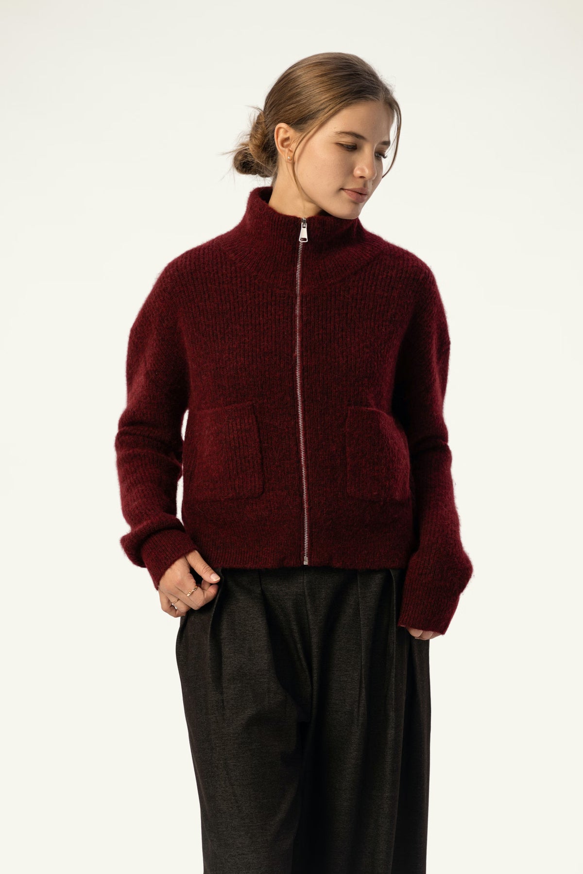 Elena Alpaca-Blend Zip-Front Cardigan - SOLOVA MOVE