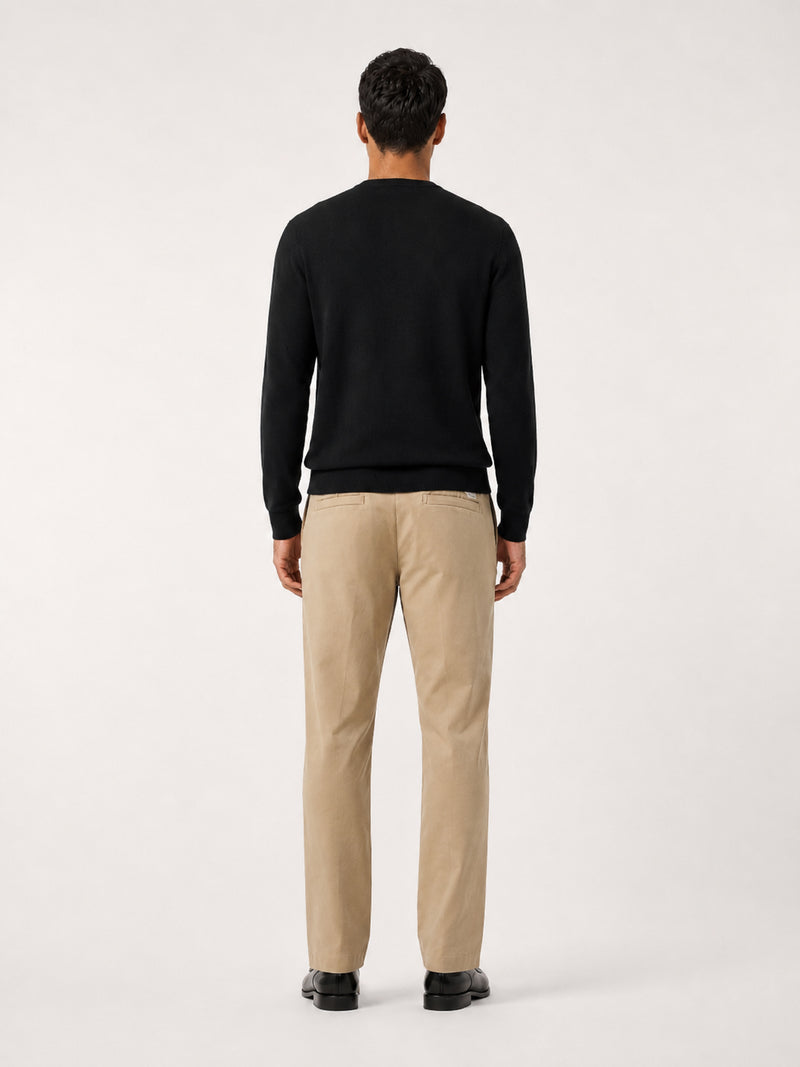 Daily 100% Cashmere Men's Crew Neck Sweater-Black