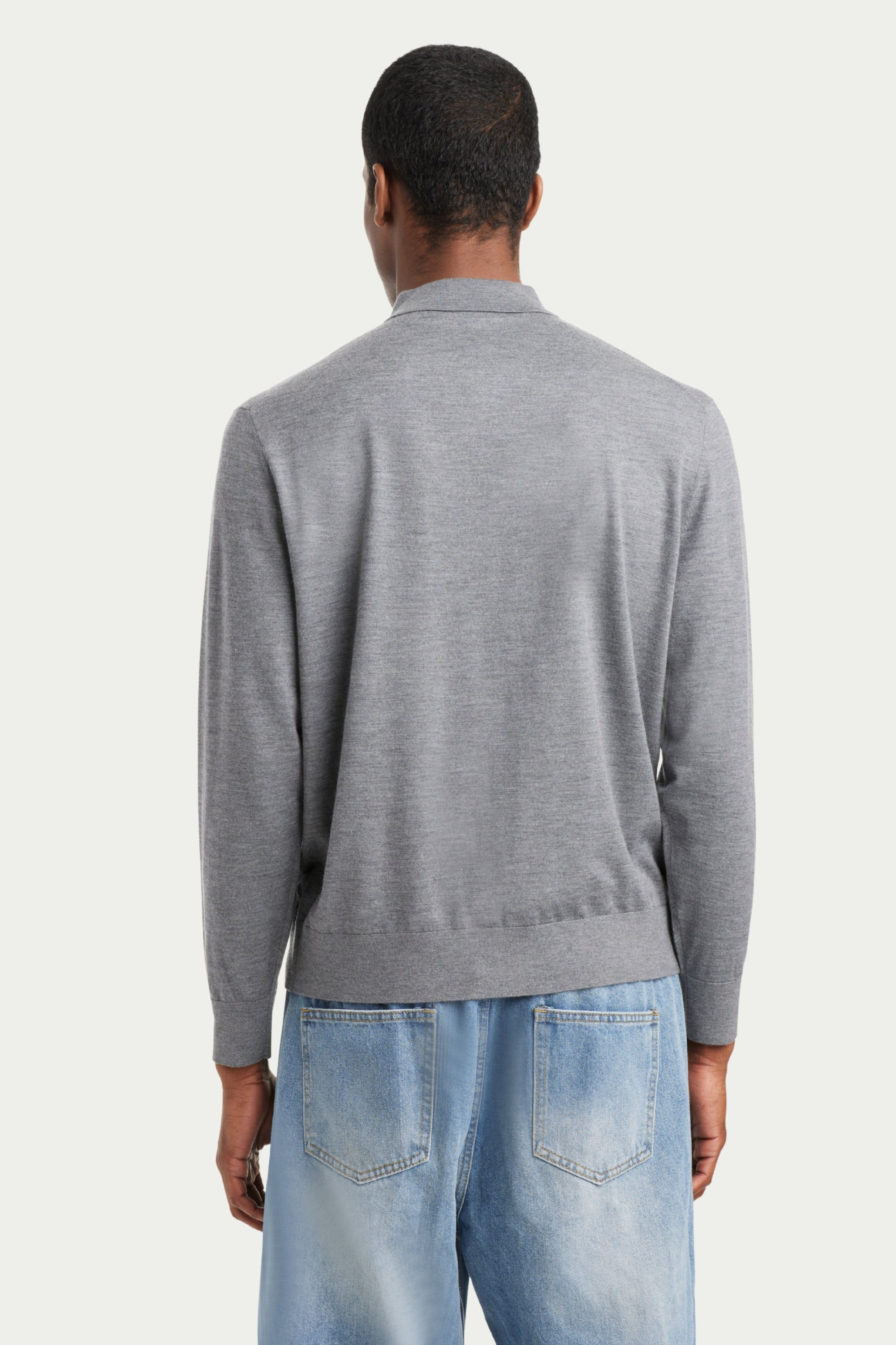 Men's Long Sleeve Cashmere Blend Polo Sweater - SOLOVA MOVE