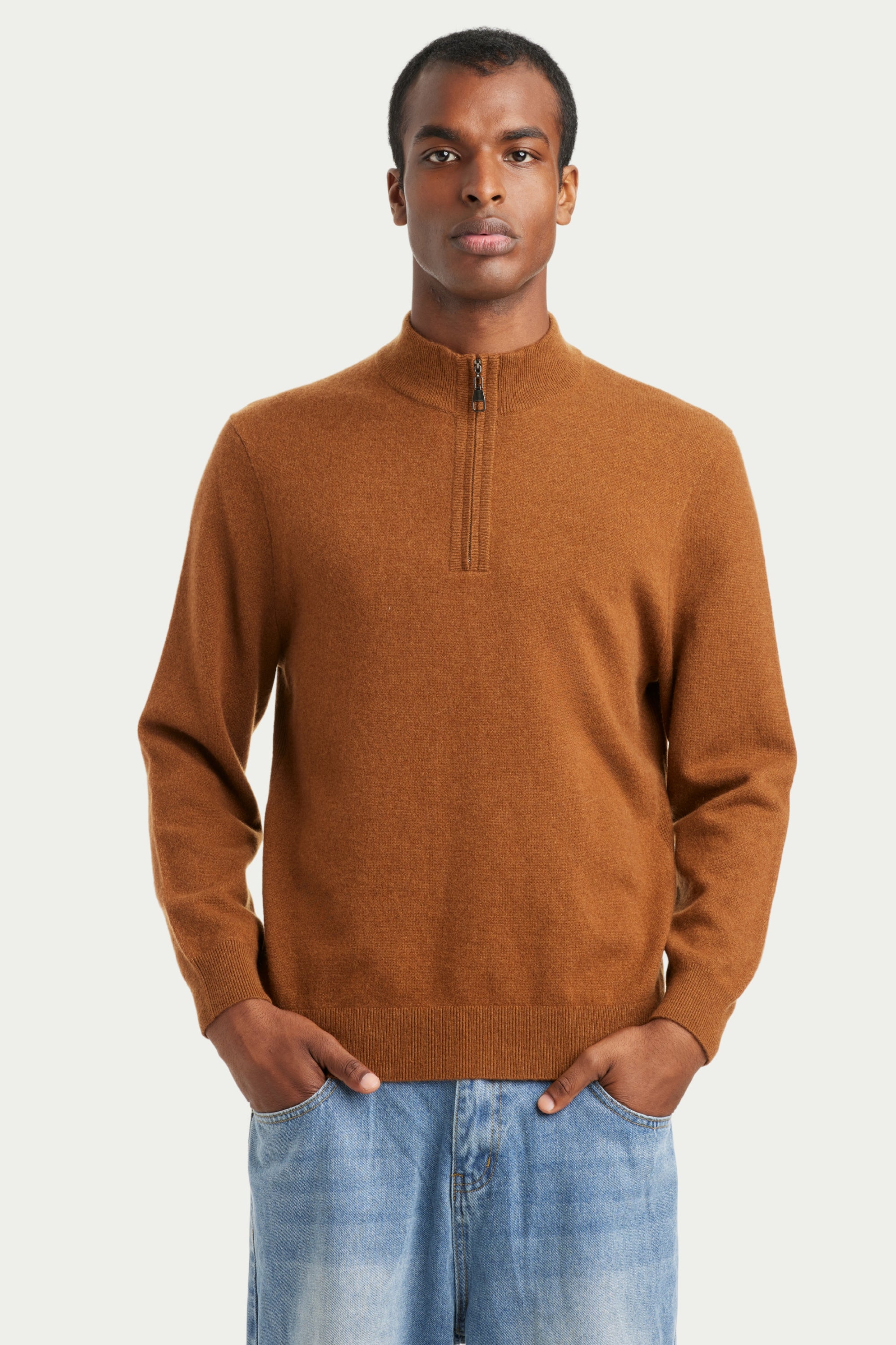 Men's Cashmere Half-Zip Sweater - SOLOVA MOVE