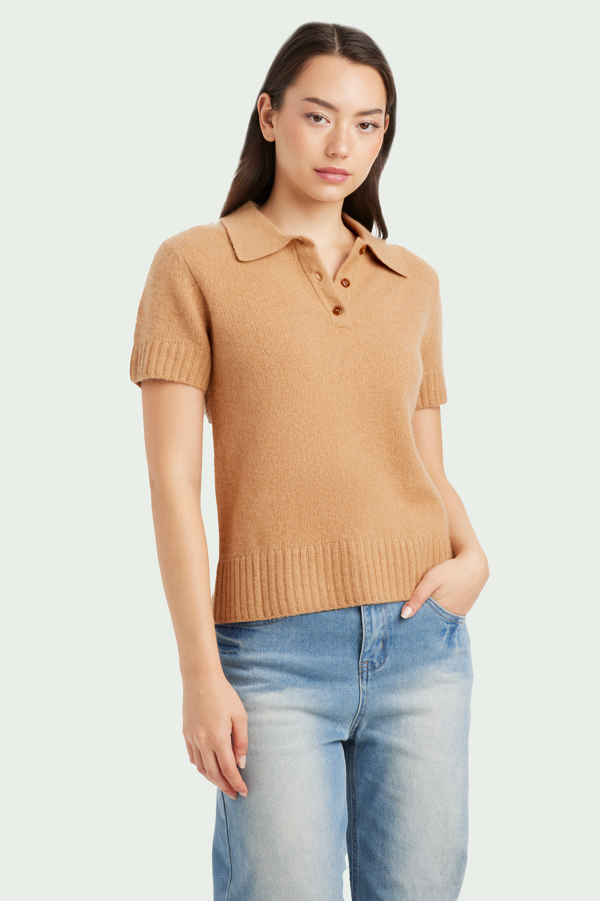 Gabby Cashmere Short Sleeve Polo - SOLOVA MOVE