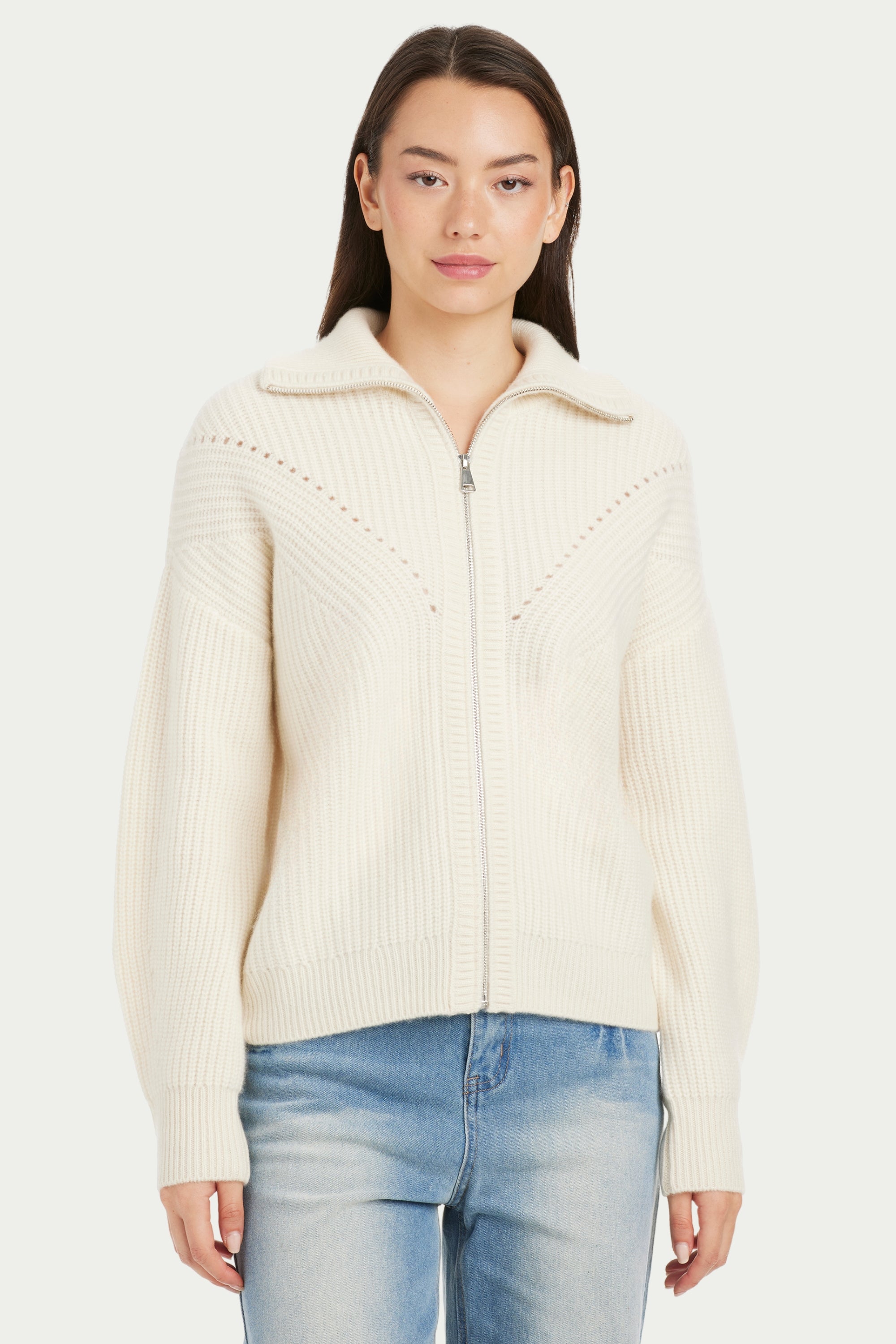 Rachel Zip Front Cashmere Cardigan - SOLOVA MOVE
