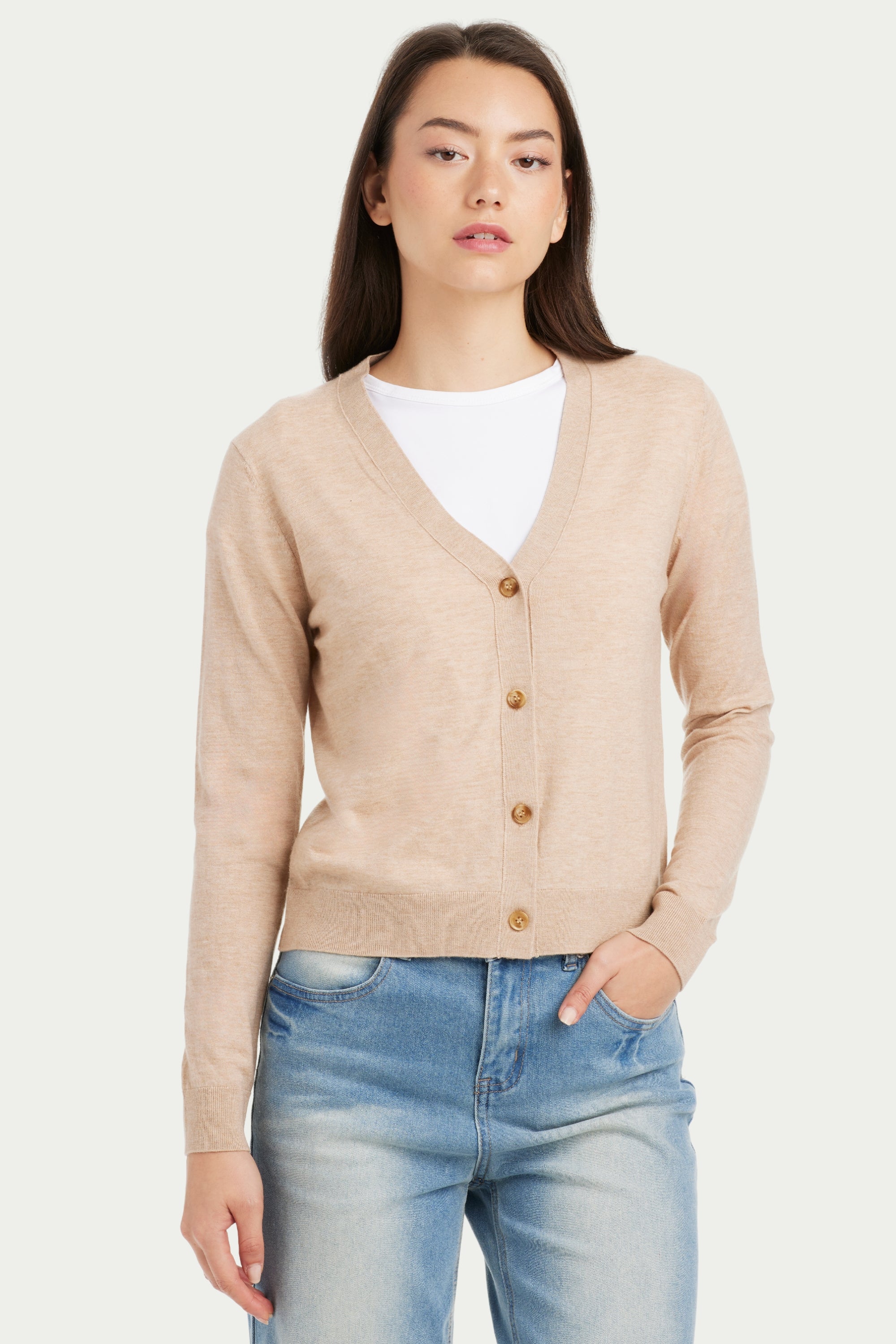 Loise Cashmere Button Front V Neck Cardigan - SOLOVA MOVE