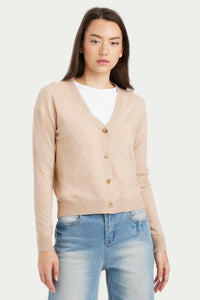 Loise Cashmere Button Front V Neck Cardigan - SOLOVA MOVE