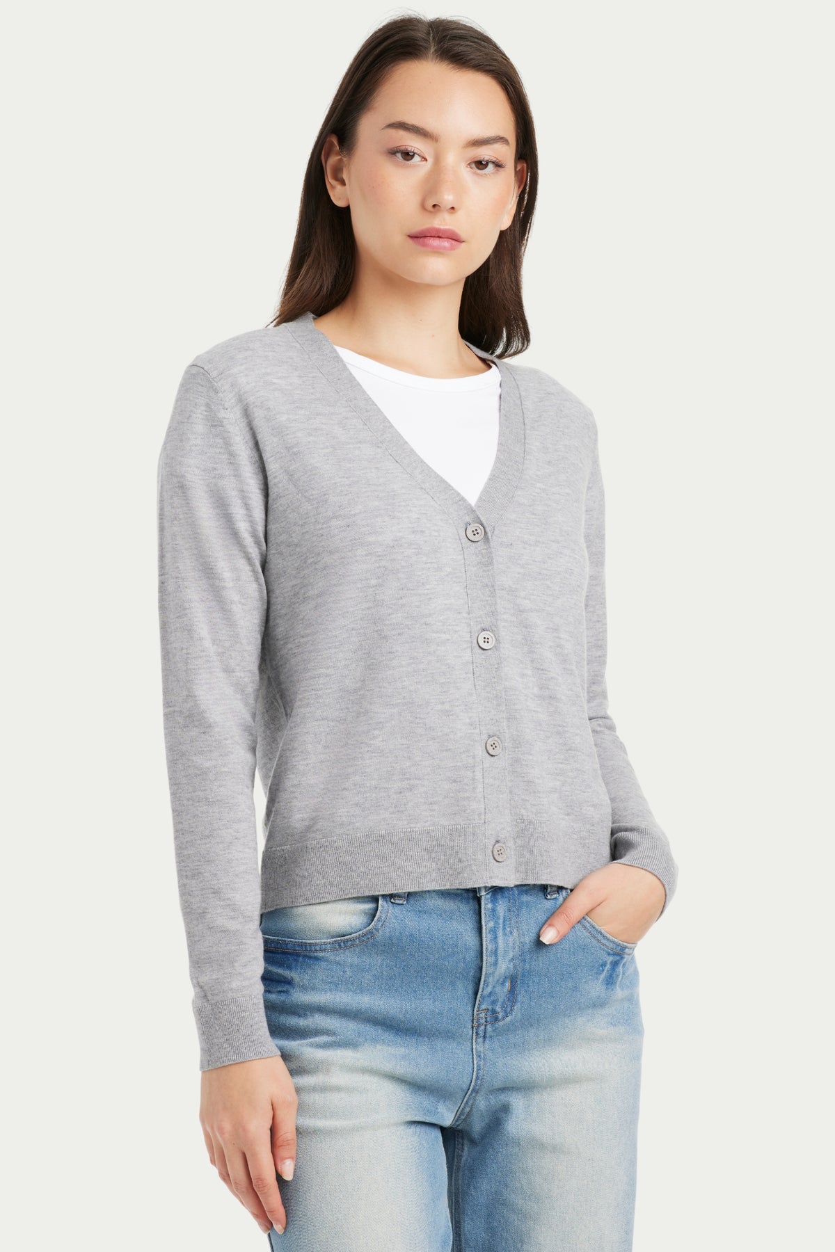 Loise Cashmere Button Front V Neck Cardigan - SOLOVA MOVE