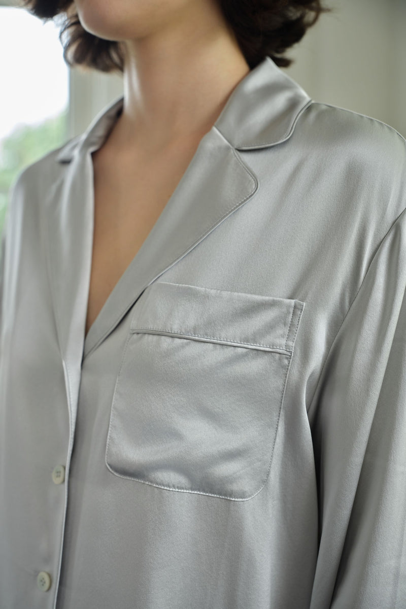 Women’s 100% Silk Pajama Set - Beige