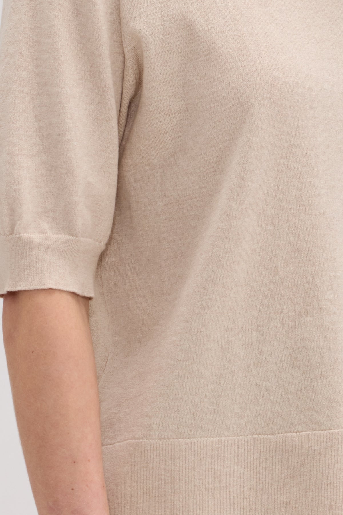 Cotton-Silk-Cashmere Crewneck Short Sleeve Knit - SOLOVA MOVE
