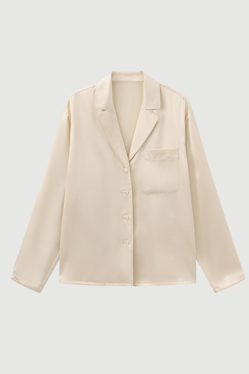 Women’s 100% Silk Pajama Set - Beige - SOLOVA MOVE