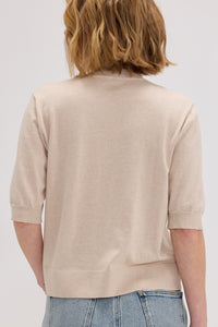 Cotton-Silk-Cashmere Crewneck Short Sleeve Knit - SOLOVA MOVE