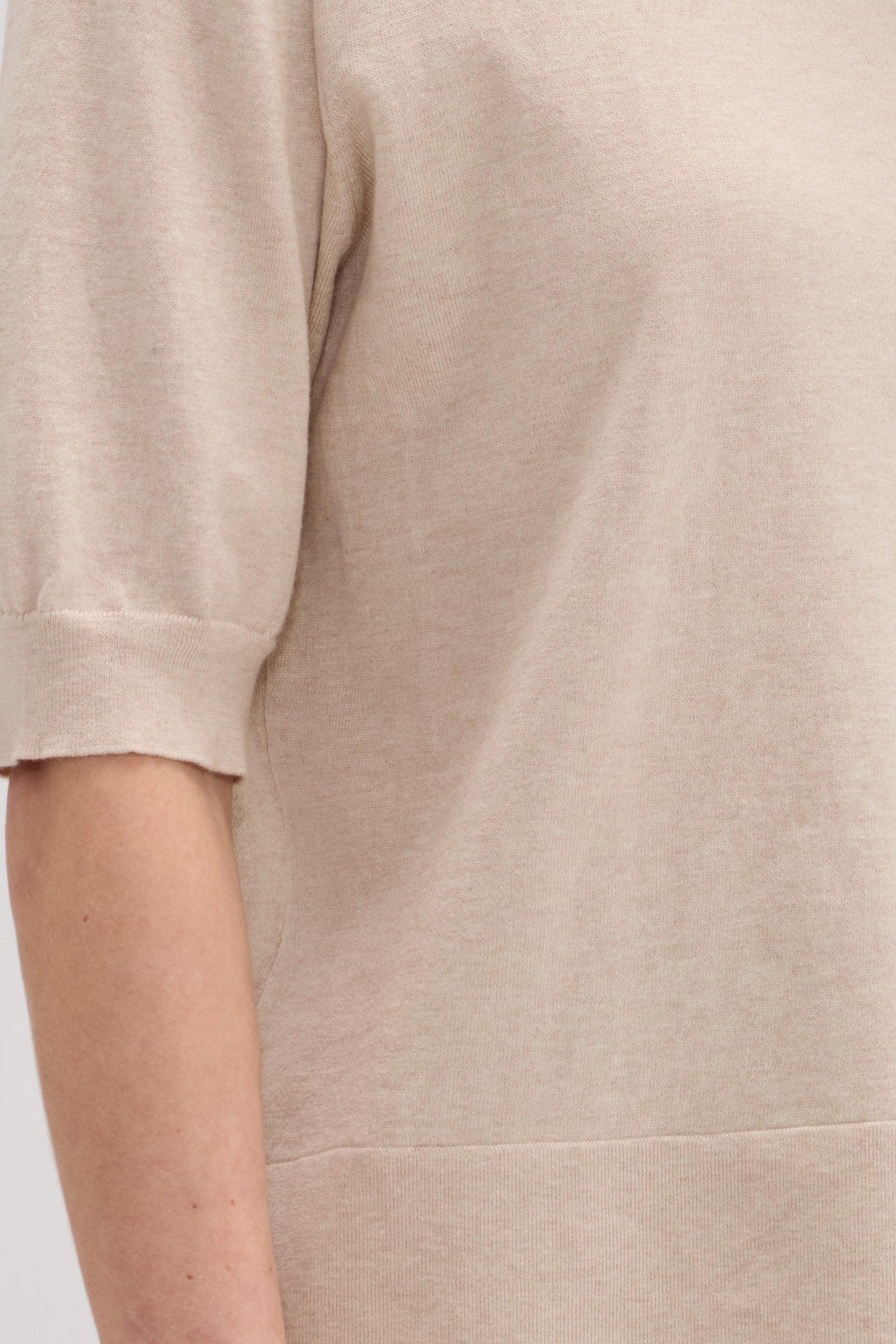 Cotton-Silk-Cashmere Crewneck Short Sleeve Knit - SOLOVA MOVE