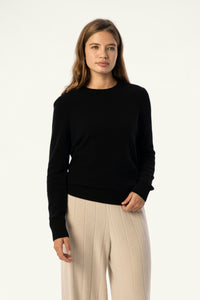 Daily Women's Cashmere Crewneck — White - SOLOVA MOVE