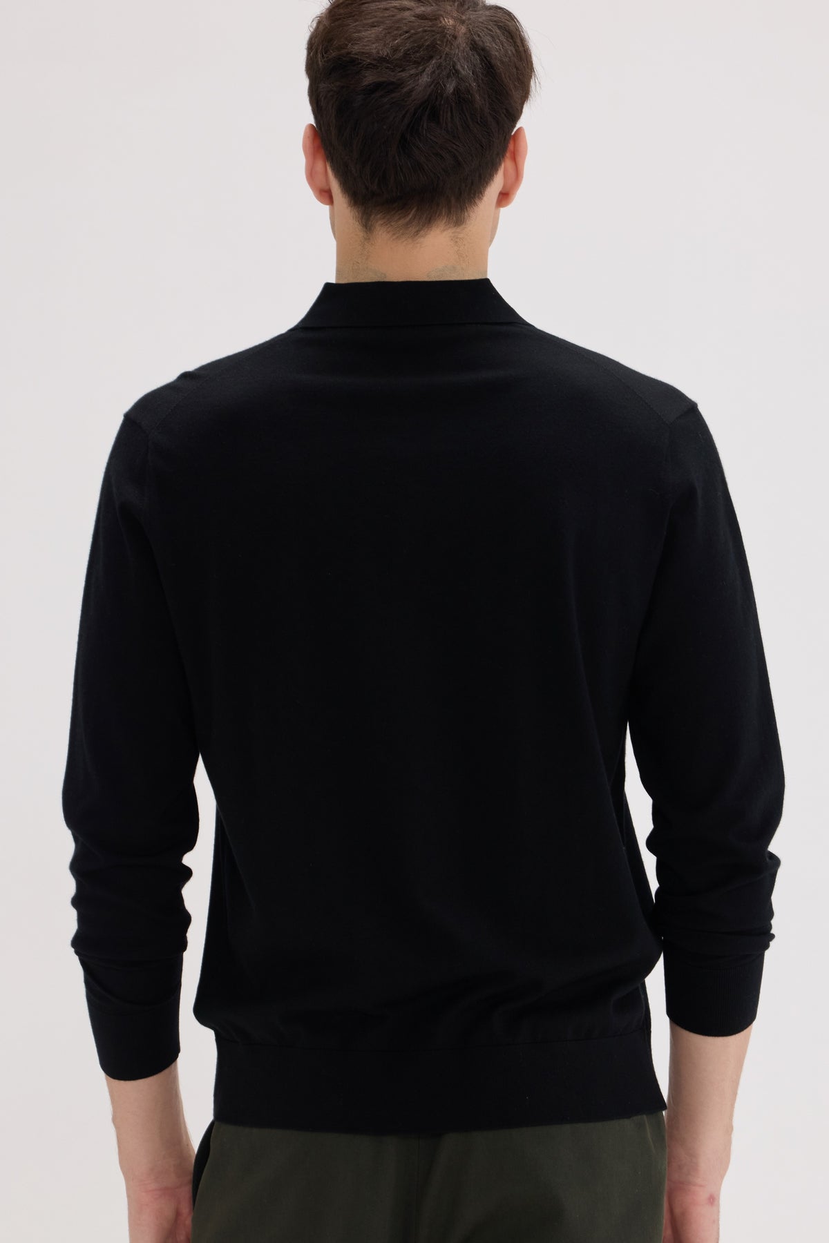 Men's Long Sleeve Cashmere Blend Polo Sweater - SOLOVA MOVE