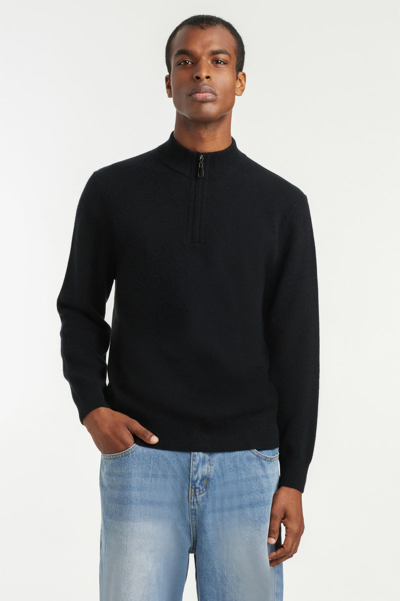 Men's Cashmere Half-Zip Sweater - SOLOVA MOVE