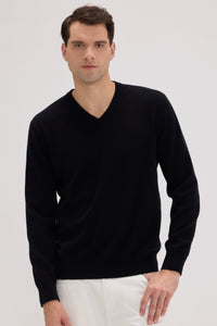 Men's Cashmere V Neck Sweater - SOLOVA MOVE