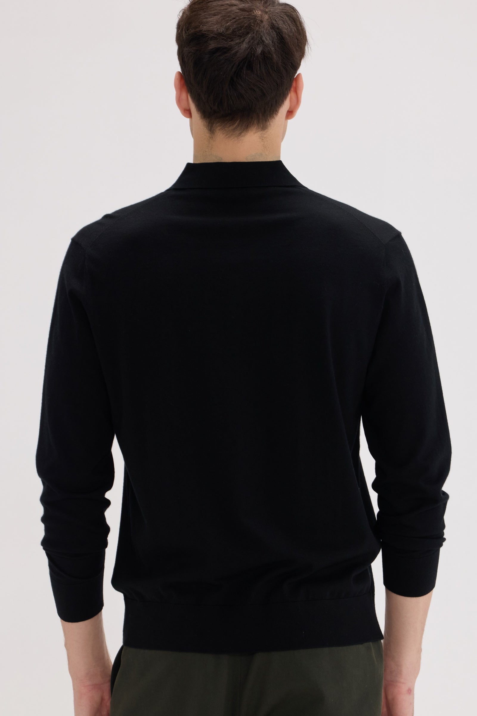 Men's Long Sleeve Cashmere Blend Polo Sweater - SOLOVA MOVE