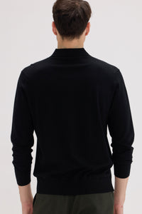 Men's Long Sleeve Cashmere Blend Polo Sweater - SOLOVA MOVE