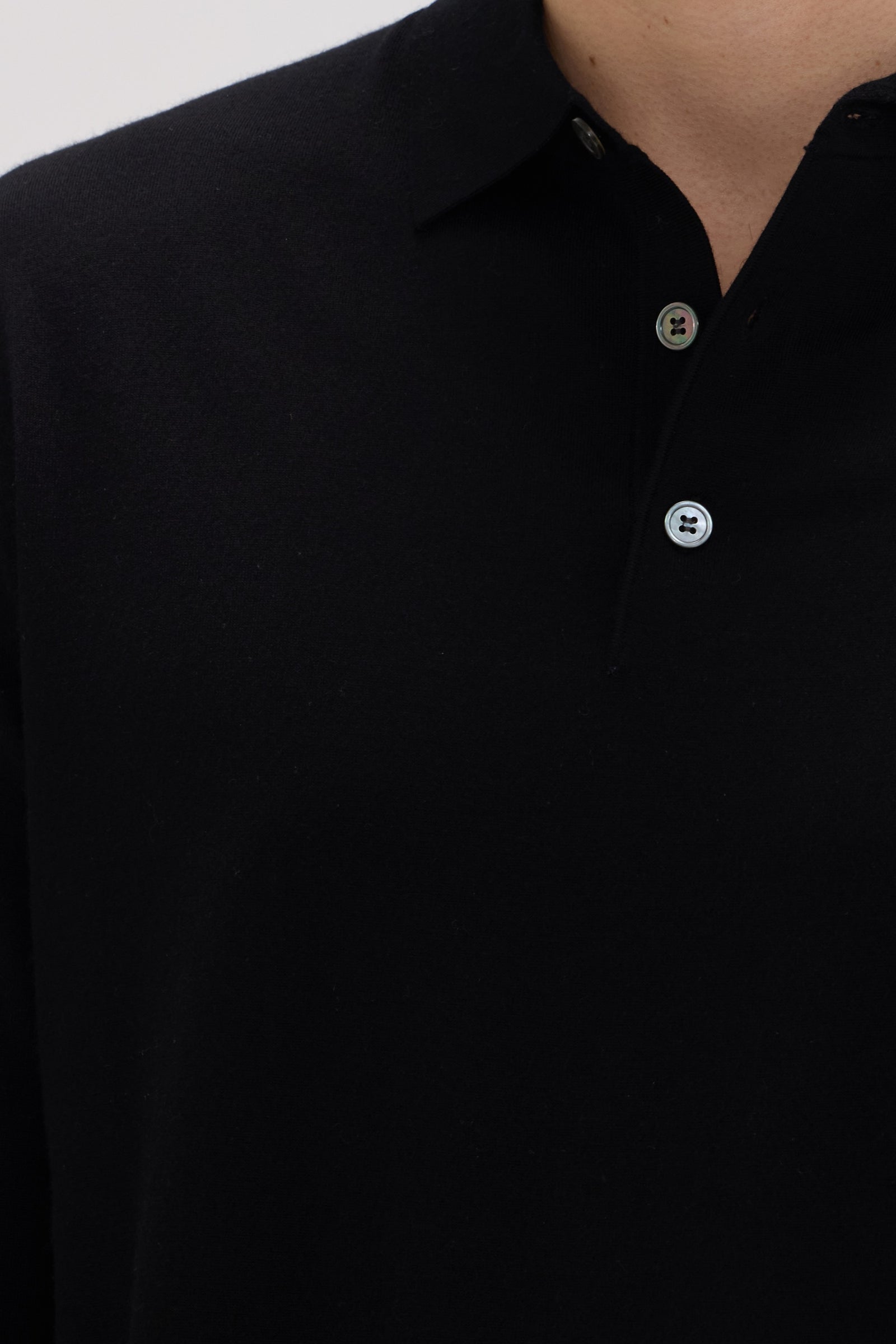 Men's Long Sleeve Cashmere Blend Polo Sweater - SOLOVA MOVE