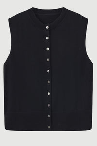 Cotton-Silk-Cashmere Sleeveless Cardigan - SOLOVA MOVE