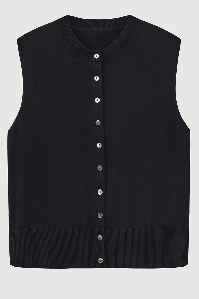 Cotton-Silk-Cashmere Sleeveless Cardigan - SOLOVA MOVE