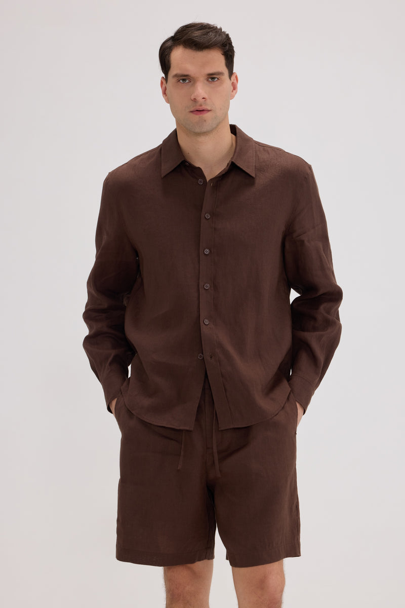 Men’s 100% Linen Long Sleeve Shirt - SOLOVA MOVE