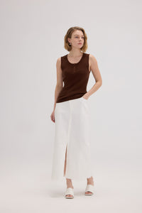 Cashmere Blend Sleeveless Crewneck Knit Top - SOLOVA MOVE