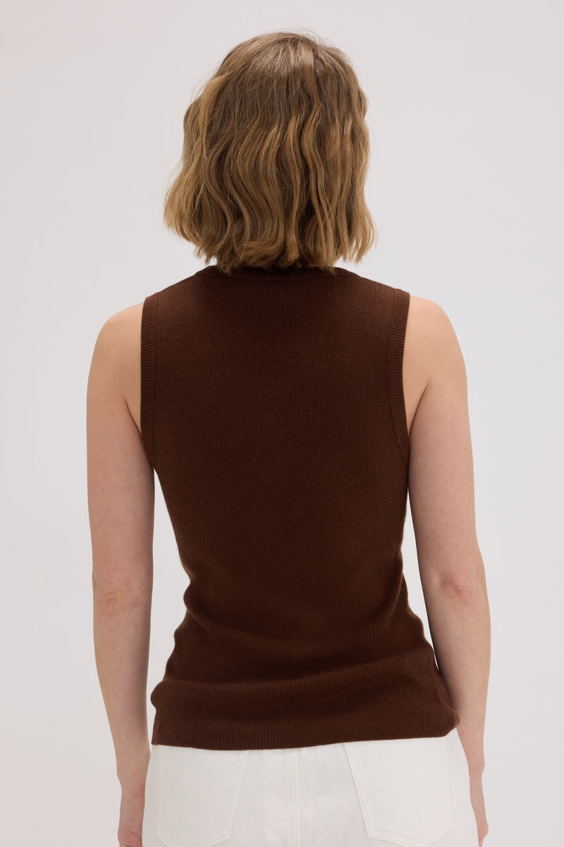 Cashmere Blend Sleeveless Crewneck Knit Top - SOLOVA MOVE