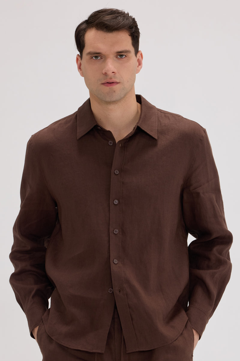 Men’s 100% Linen Long Sleeve Shirt - SOLOVA MOVE