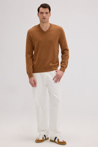 Men's Cashmere V Neck Sweater - SOLOVA MOVE